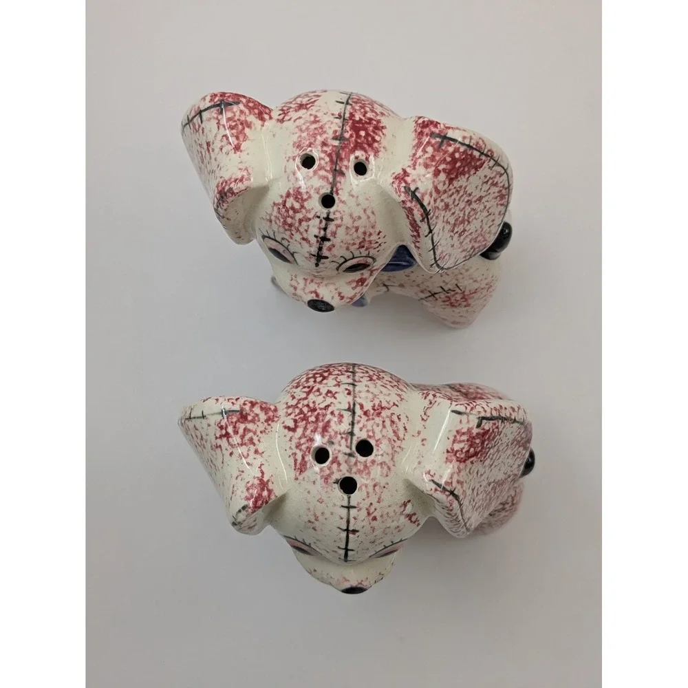 Vintage Ceramic Patchwork Puppy Pepper Shaker Japan‎ Kitschy READ